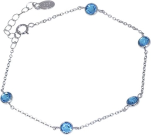 Monarti Bransoletka srebrna z kryształami Swarovski elements Aquamarine