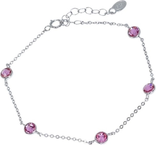 Monarti Bransoletka srebrna z kryształami Swarovski elements Rose