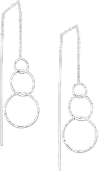 Monarti Srebrne kolczyki z kółkami geometryczna biżuteria