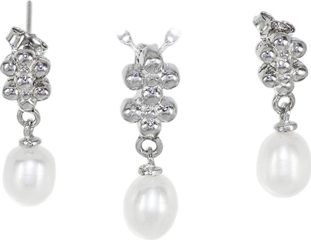 Monarti Srebrny komplet biżuterii z perłami