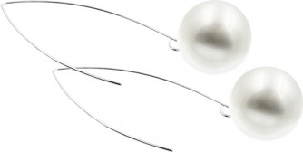 Moora Kolczyki ze srebra oraz dużej białej perły