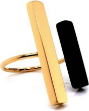 Moora Nowoczesny regulowany pierścionek z pozłacanej stali szlachetnej w dwóch odcieniach.