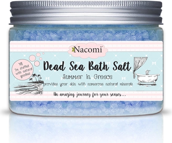 Nacomi, Dead Sea Bath Salt, sól do kąpieli z minerałami Morza Martwego, Summer In Greece, 450g