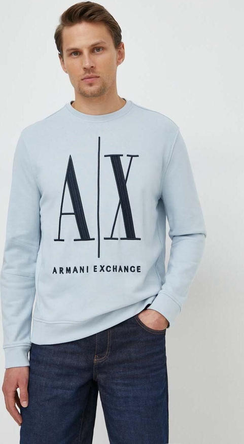 Niebieska bluza Armani Exchange w młodzieżowym stylu