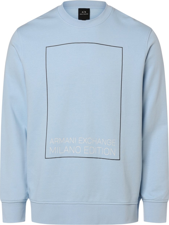 Niebieska bluza Armani Exchange z nadrukiem w młodzieżowym stylu