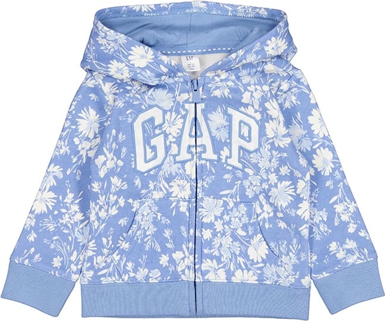 Niebieska bluza dziecięca Gap z bawełny w kwiatki