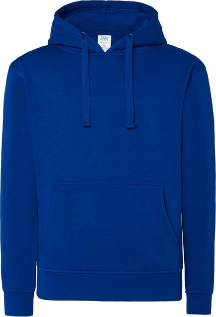 Niebieska bluza JK Collection z kapturem w stylu casual z bawełny