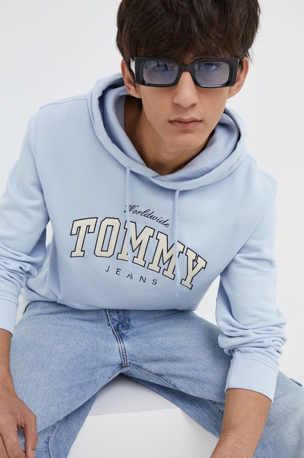 Niebieska bluza Tommy Jeans z bawełny