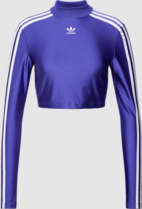 Niebieska bluzka Adidas Originals z długim rękawem w sportowym stylu