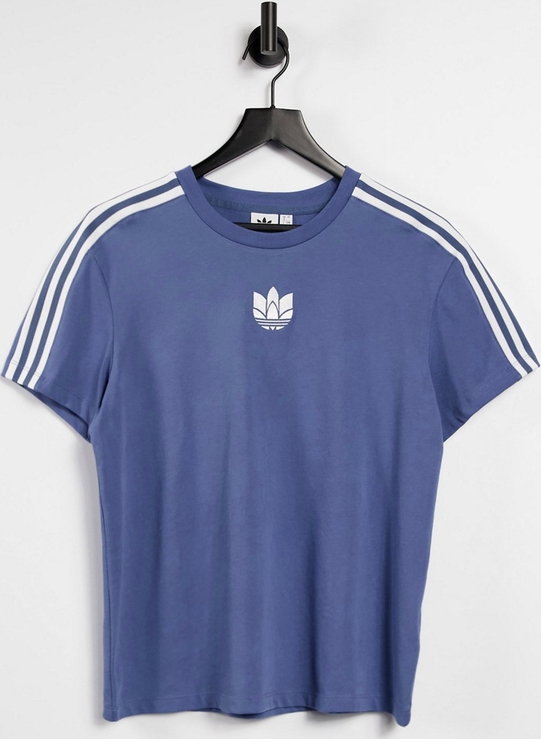 Niebieska bluzka Adidas Originals z krótkim rękawem
