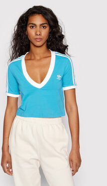 Niebieska bluzka Adidas w sportowym stylu
