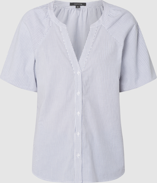 Niebieska bluzka comma, w stylu casual z krótkim rękawem z bawełny