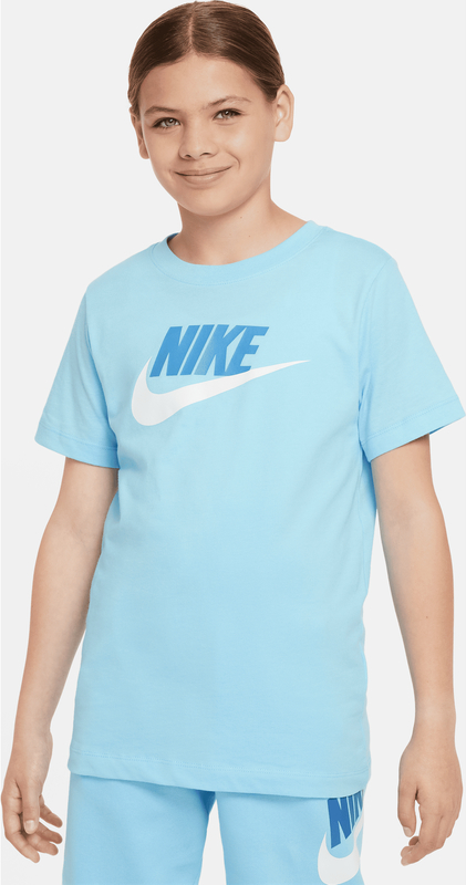 Niebieska bluzka dziecięca Nike dla dziewczynek z bawełny