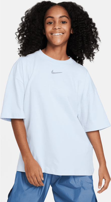 Niebieska bluzka dziecięca Nike z krótkim rękawem dla dziewczynek