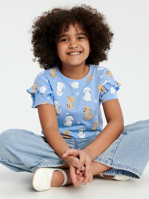 Niebieska bluzka dziecięca Sinsay dla dziewczynek