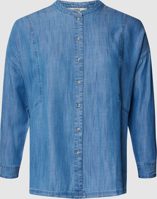 Niebieska bluzka Esprit z długim rękawem z okrągłym dekoltem