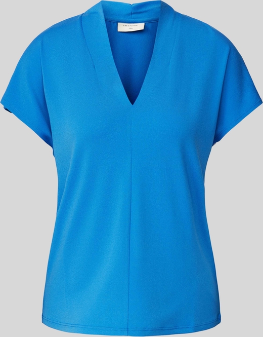 Niebieska bluzka Free/quent w stylu casual z krótkim rękawem