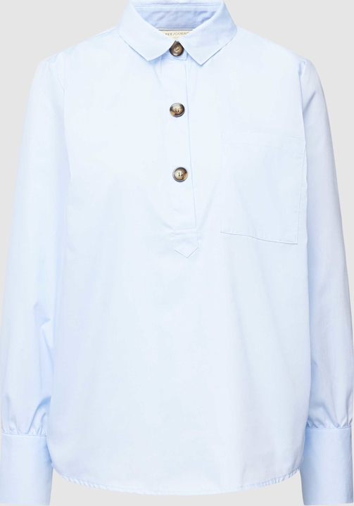 Niebieska bluzka Free/quent z dekoltem w kształcie litery v z bawełny