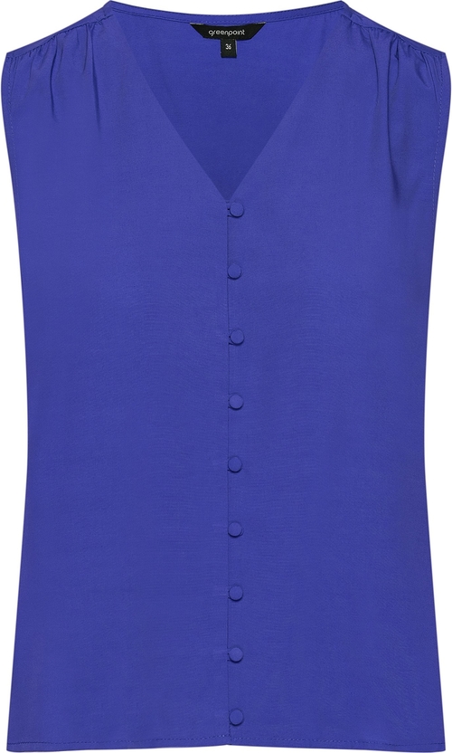 Niebieska bluzka Greenpoint z dekoltem w kształcie litery v w stylu casual bez rękawów