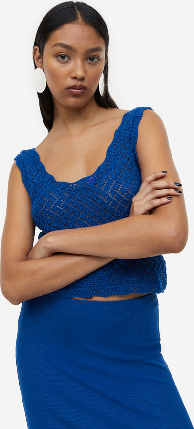 Niebieska bluzka H & M w stylu casual na ramiączkach