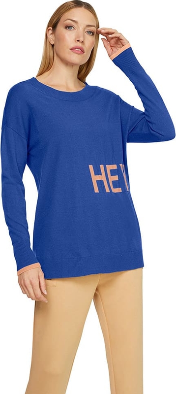 Niebieska bluzka Heine w stylu casual z okrągłym dekoltem