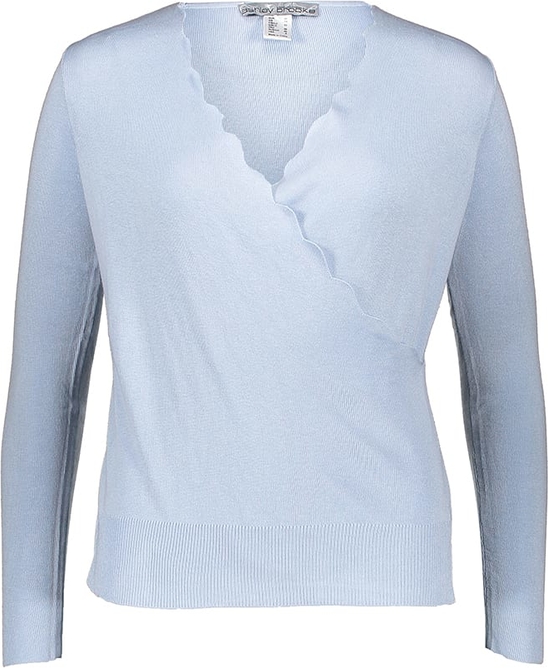 Niebieska bluzka Heine z długim rękawem z dekoltem w kształcie litery v