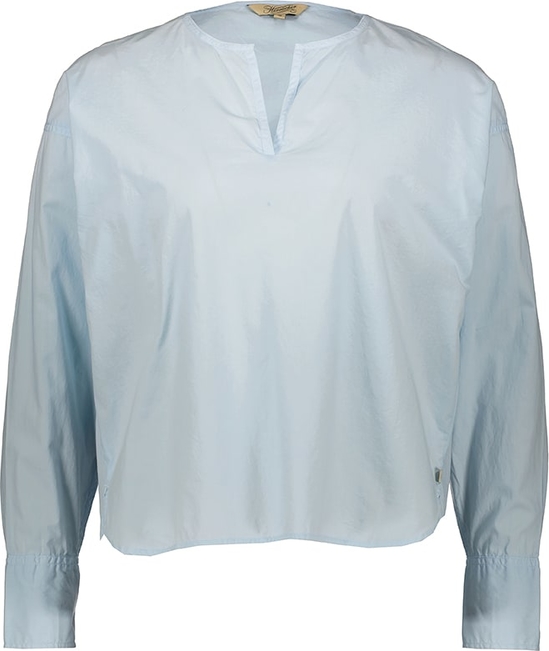 Niebieska bluzka Herrlicher z dekoltem w kształcie litery v z bawełny