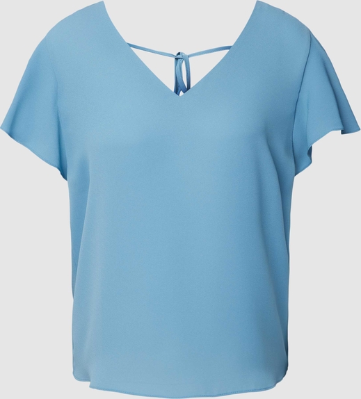 Niebieska bluzka Jake*s w stylu casual z dekoltem w kształcie litery v z krótkim rękawem