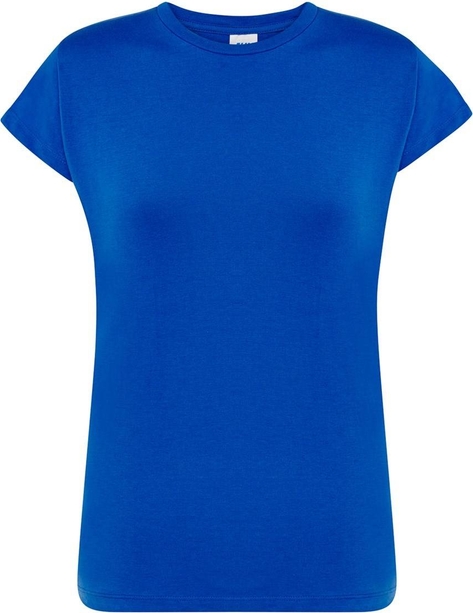 Niebieska bluzka JK Collection w stylu casual z bawełny z krótkim rękawem