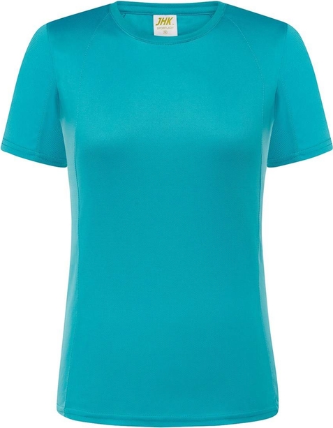 Niebieska bluzka JK Collection z krótkim rękawem w sportowym stylu