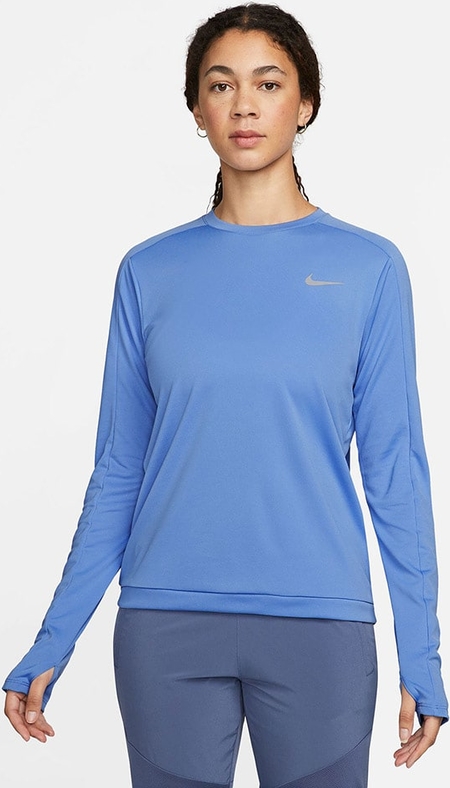 Niebieska bluzka Nike w sportowym stylu z tkaniny