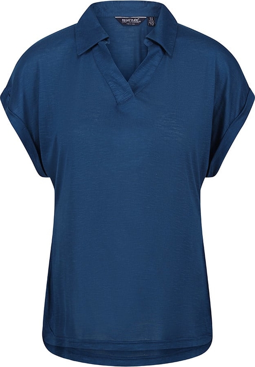Niebieska bluzka Regatta z dekoltem w kształcie litery v z krótkim rękawem w stylu casual