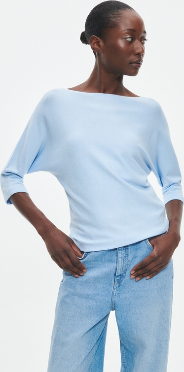 Niebieska bluzka Reserved w stylu casual z długim rękawem