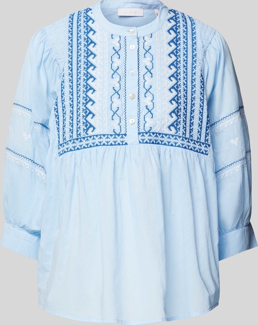 Niebieska bluzka Rich & Royal z okrągłym dekoltem z bawełny