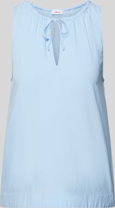 Niebieska bluzka S.Oliver bez rękawów z okrągłym dekoltem w stylu casual