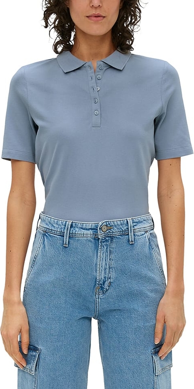 Niebieska bluzka S.Oliver w stylu casual z bawełny