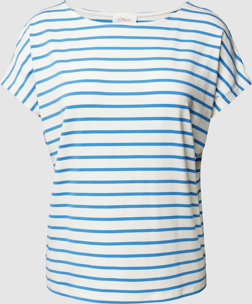 Niebieska bluzka S.Oliver w stylu casual z krótkim rękawem