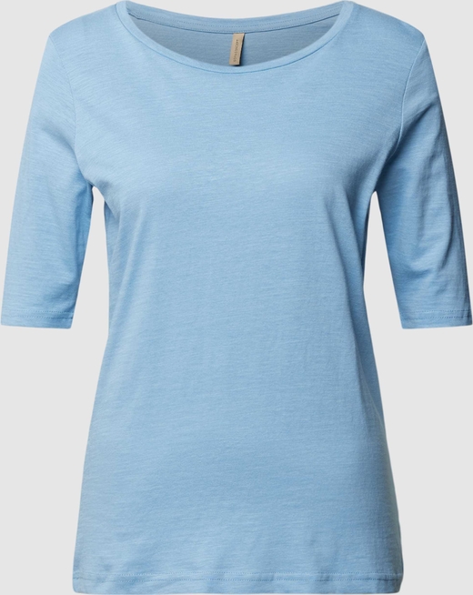 Niebieska bluzka Soyaconcept z krótkim rękawem w stylu casual z bawełny