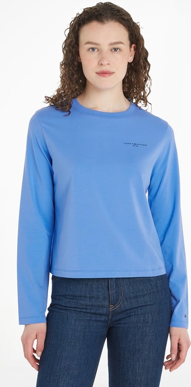 Niebieska bluzka Tommy Hilfiger w stylu casual z okrągłym dekoltem