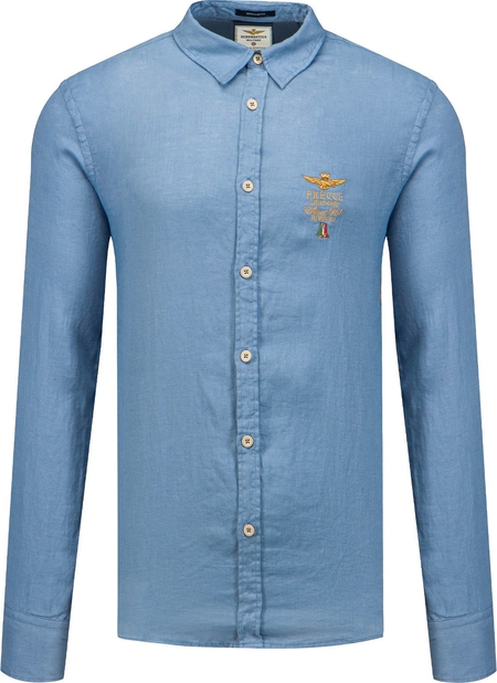 Niebieska koszula Aeronautica Militare z tkaniny