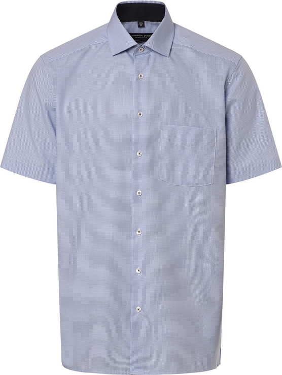 Niebieska koszula Andrew James z bawełny z krótkim rękawem w stylu casual