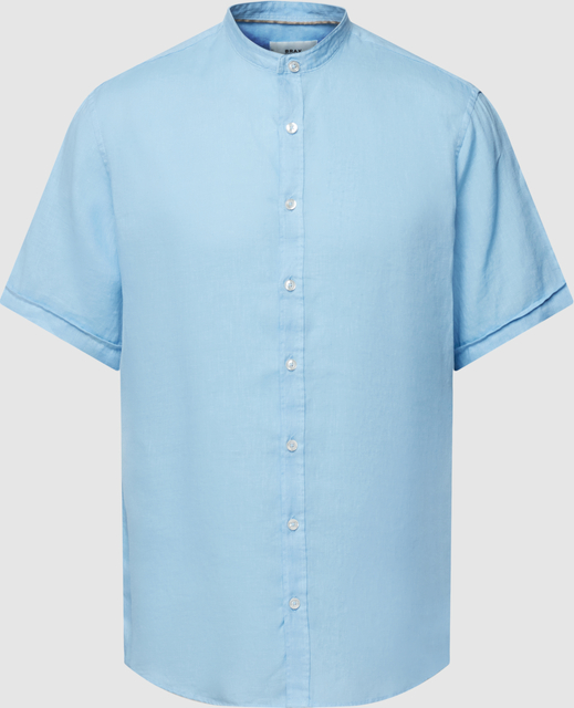 Niebieska koszula Brax w stylu casual z krótkim rękawem