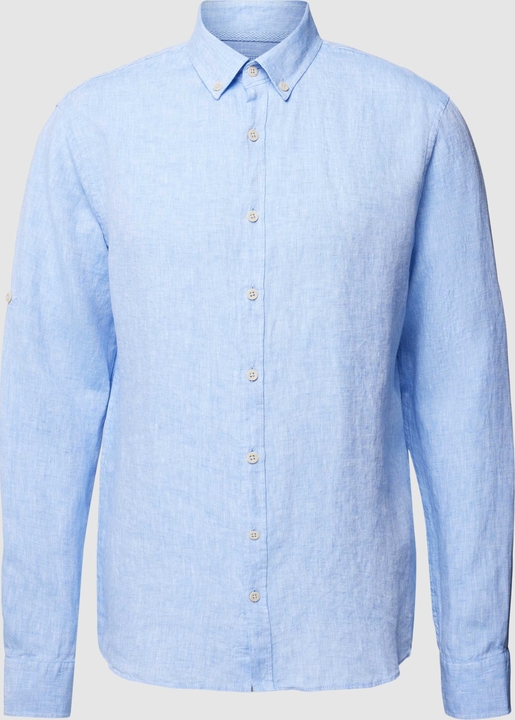 Niebieska koszula Brax w stylu casual z lnu