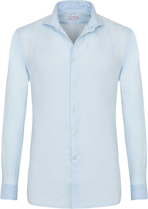 Niebieska koszula Camicissima w stylu casual z lnu