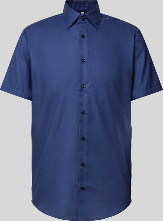 Niebieska koszula Christian Berg z klasycznym kołnierzykiem w stylu casual z krótkim rękawem