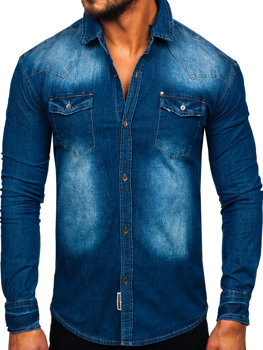 Niebieska koszula Denley w stylu casual z jeansu