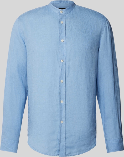 Niebieska koszula Drykorn w stylu casual z lnu z długim rękawem