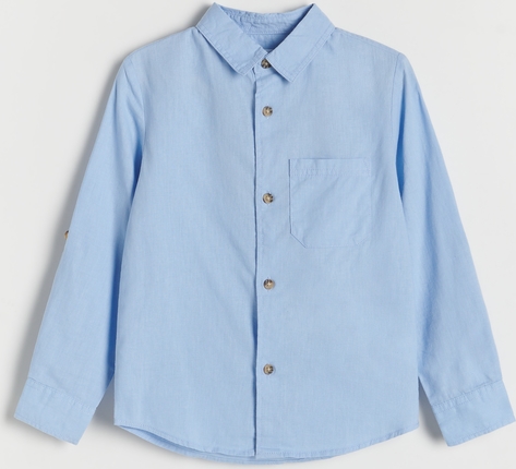 Niebieska koszula dziecięca Reserved z lnu