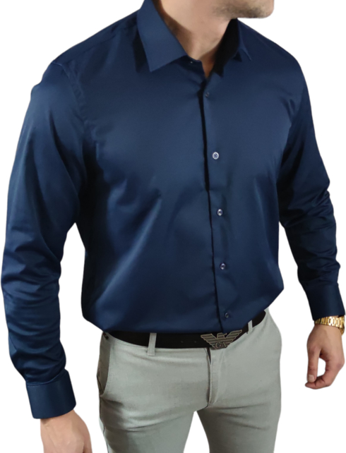 Niebieska koszula Espada Men’s Wear w stylu casual z bawełny