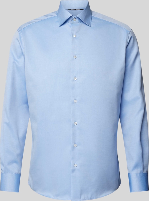 Niebieska koszula Eterna z kołnierzykiem button down z długim rękawem